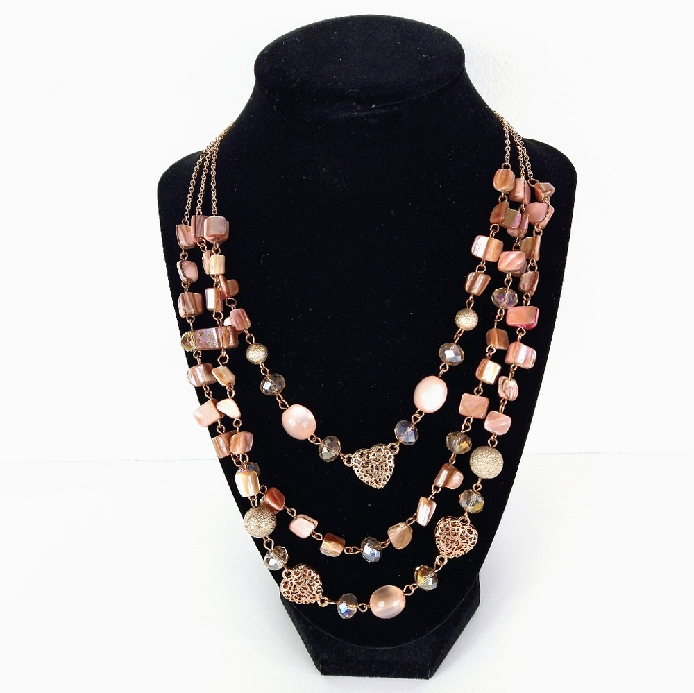 SOLD Vintage Rose Gold Multi-Strand Necklace